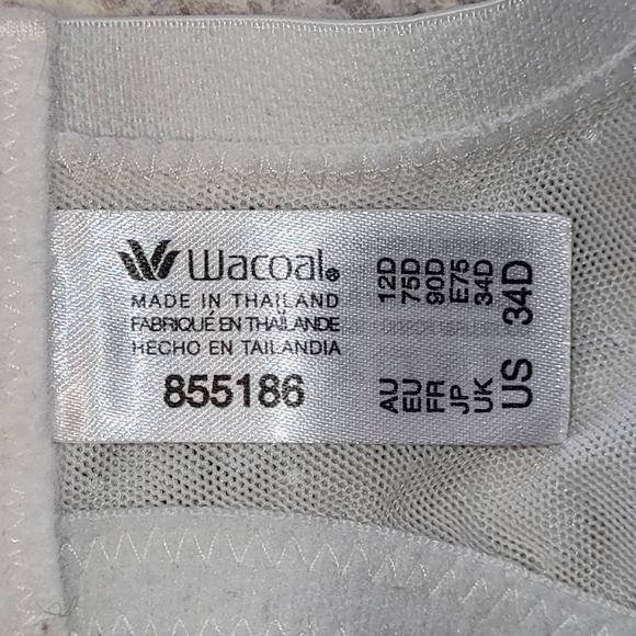 Wacoal Retro Chic Underwire White Lace Bra 34D, Semi Sheer, Lacey - Picture 5 of 8